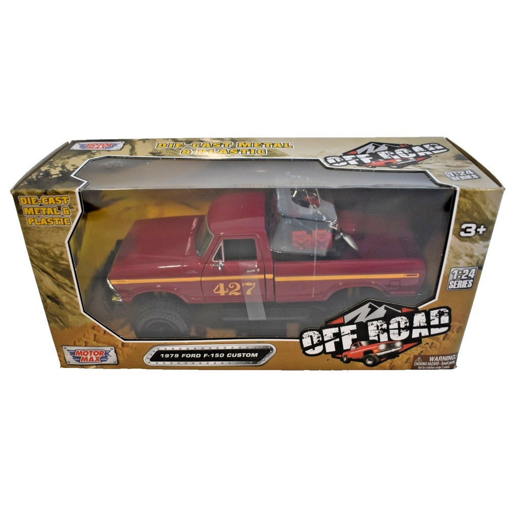 1979 Ford F-150 RED 427 Off-road Pickup Truck 1:24 Diecast Model MOTORMAX NIB